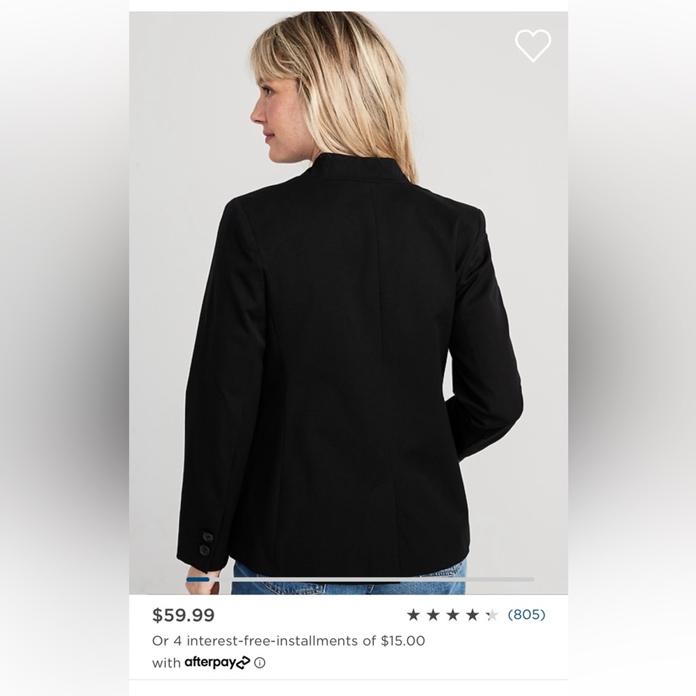 Old Navy Notched-Collar Pixie Black Blazer - image 1